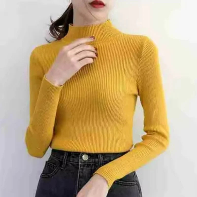 Pull tricoté col montant pour femme - Boutique ÉclatsChic