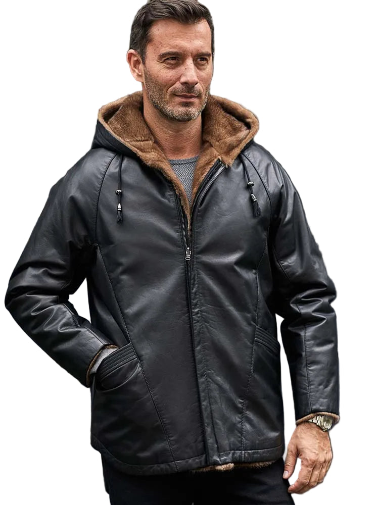 Manteau fourrure cuir Denny&Dora - Boutique ÉclatsChic