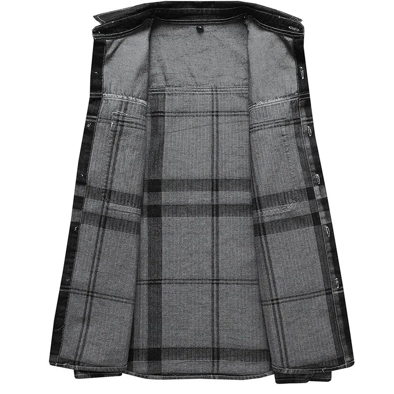 Chemise en jean à carreaux automne 2025 - Boutique ÉclatsChic