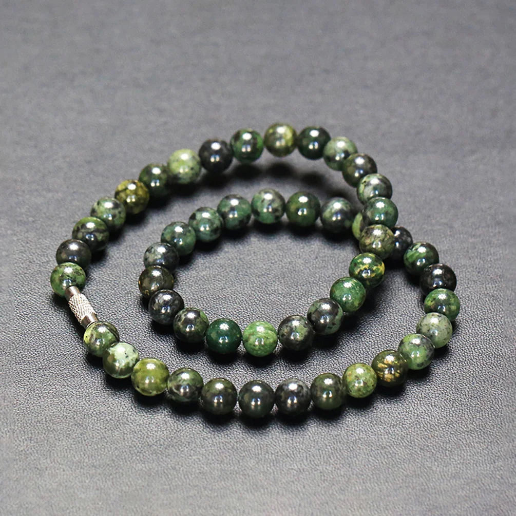 Collier en pierre naturelle de perles en jade King pour femmes - Boutique ÉclatsChic