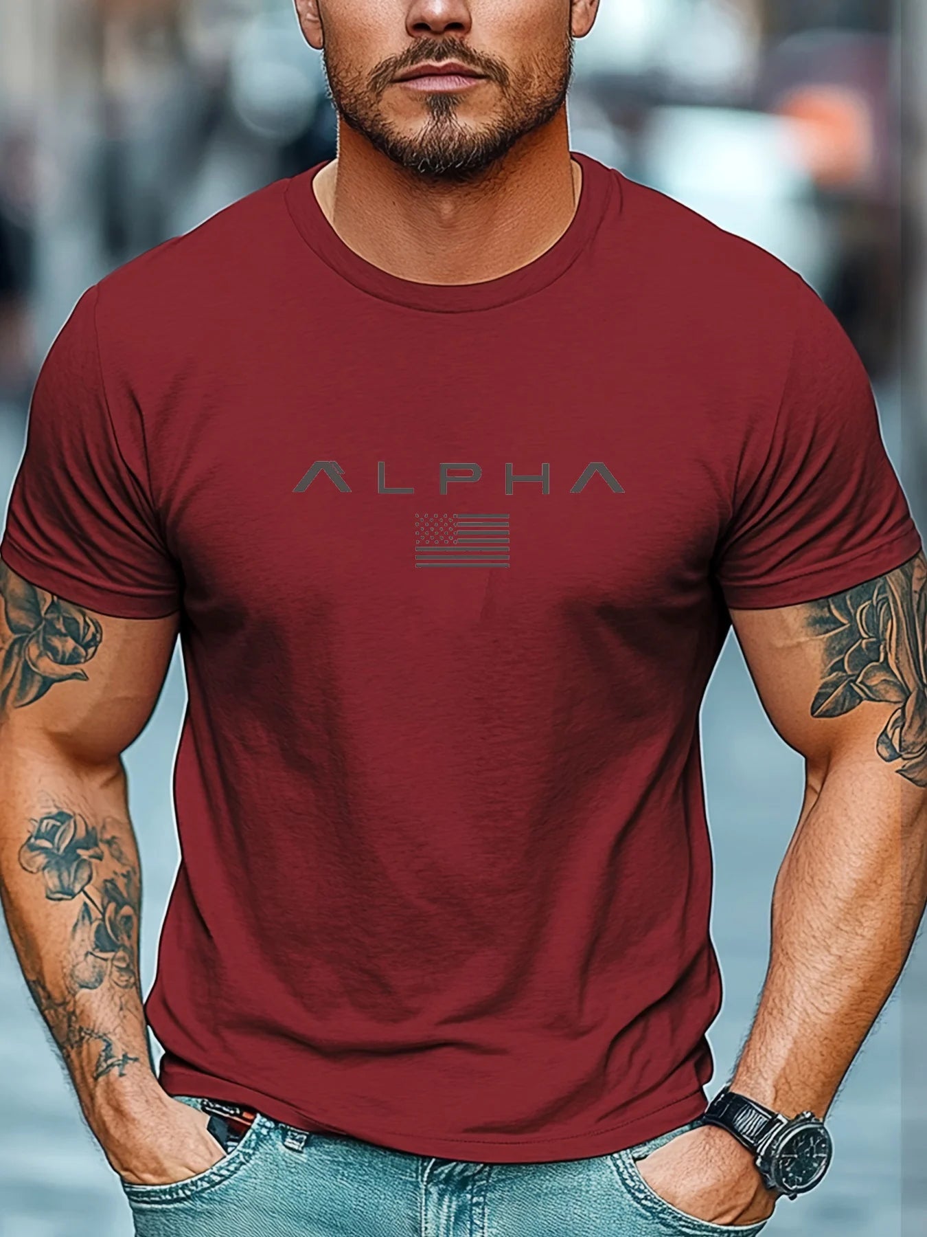 T-shirt Alpha 100 % coton décontracté - Boutique ÉclatsChic