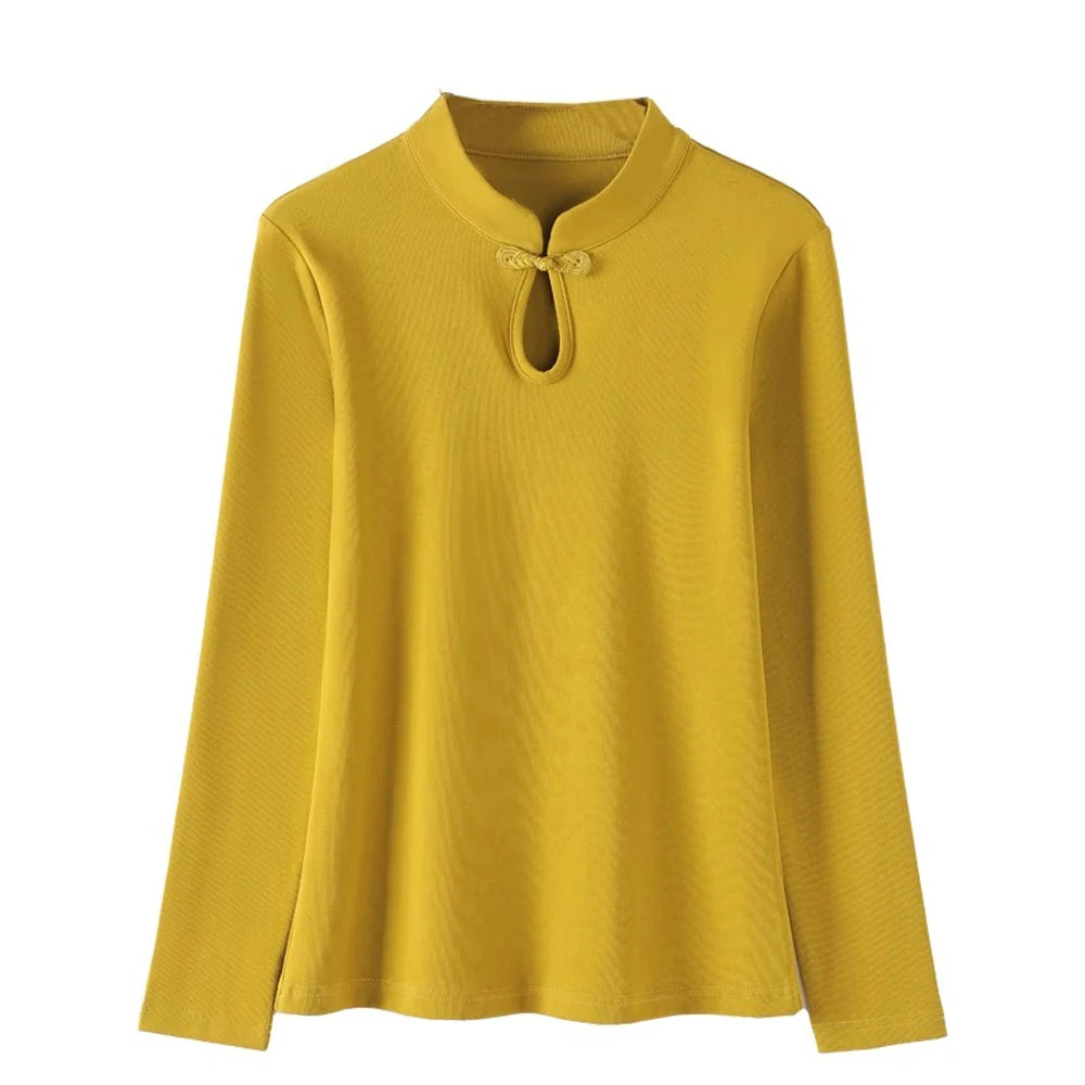 T-shirt col montant pur coton - Boutique ÉclatsChic