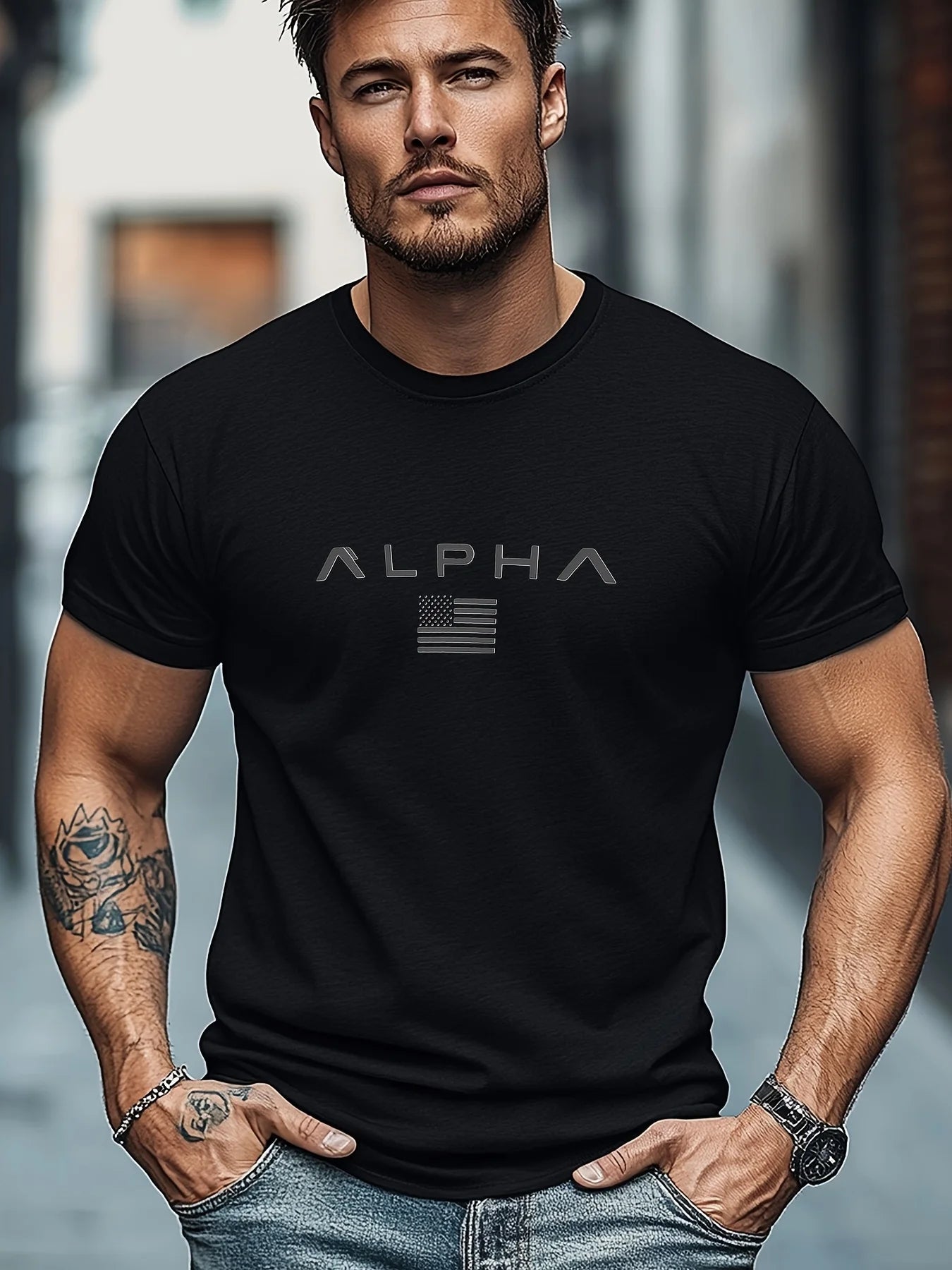 T-shirt Alpha 100 % coton décontracté - Boutique ÉclatsChic