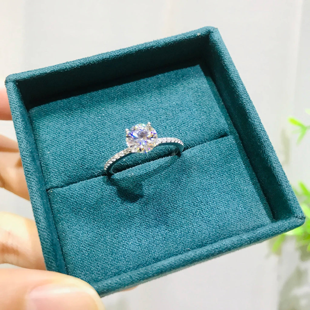 Bague en argent sterling 925 avec Moissanite 1 carat - Boutique ÉclatsChic