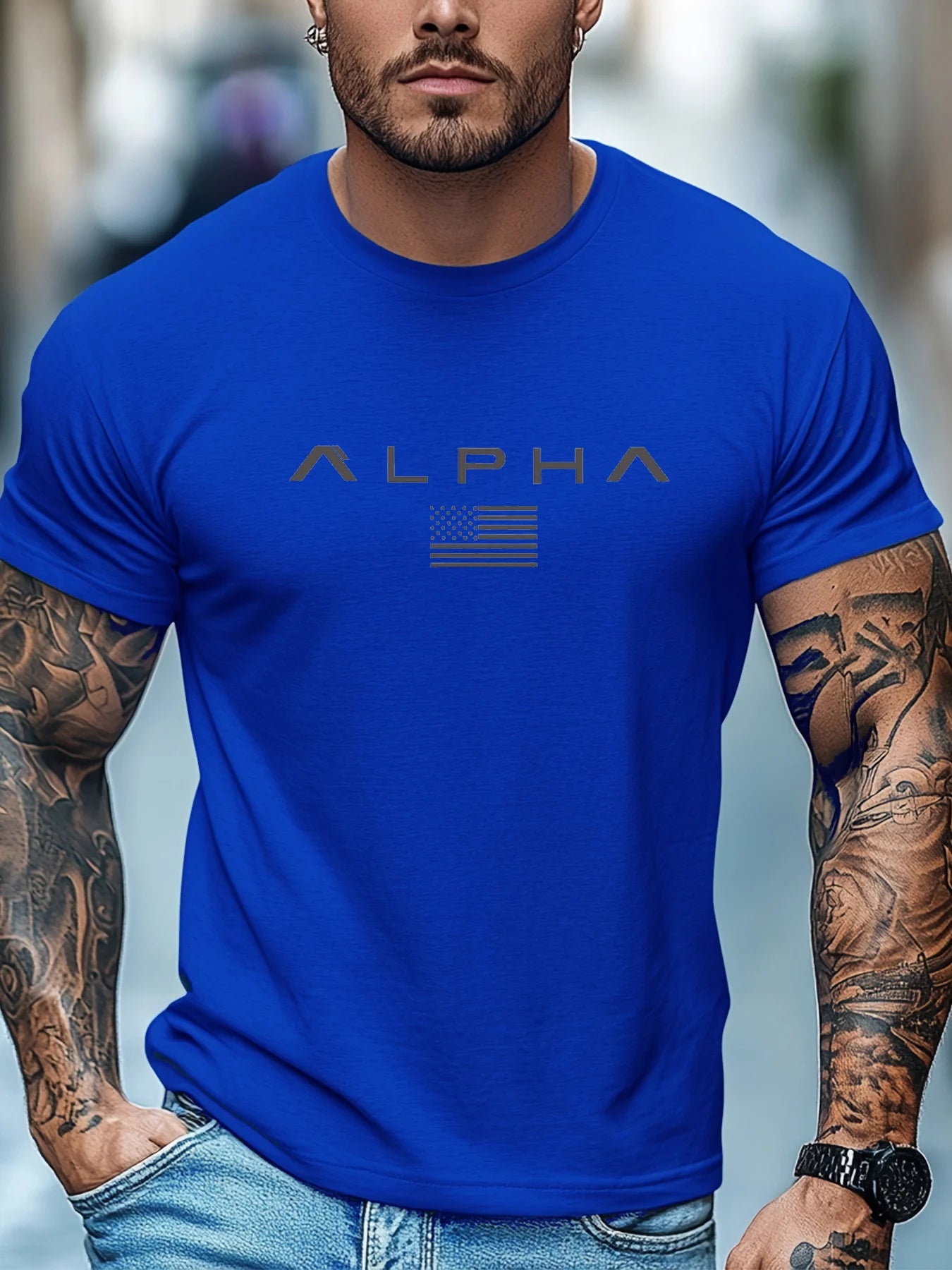 T-shirt Alpha 100 % coton décontracté - Boutique ÉclatsChic