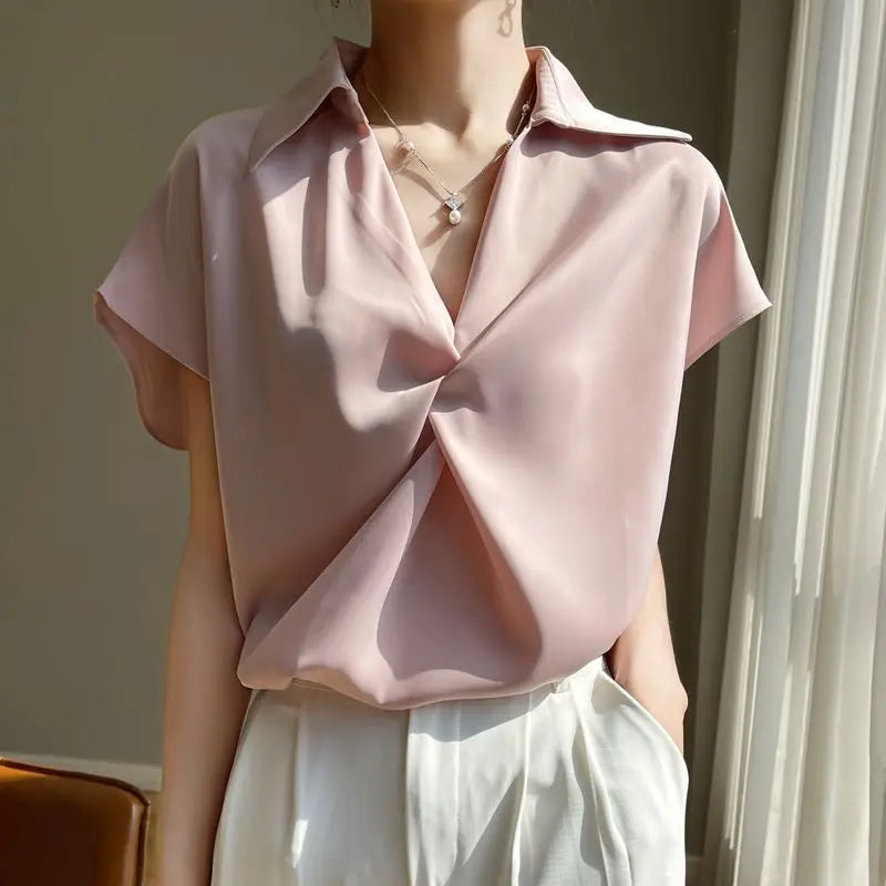 Chemisier ample en satin de soie - Boutique ÉclatsChic