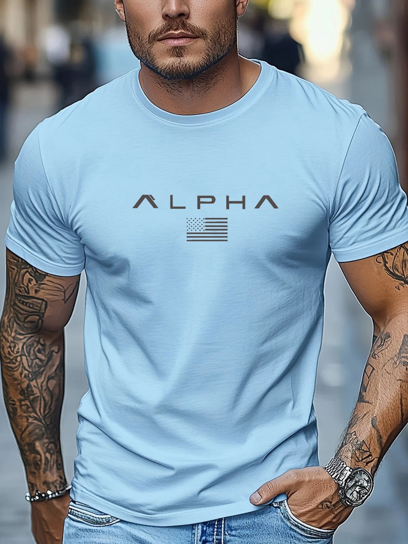T-shirt Alpha 100 % coton décontracté - Boutique ÉclatsChic