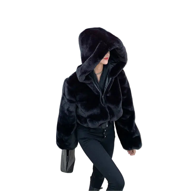 Veste parka courte en fausse fourrure - Boutique ÉclatsChic