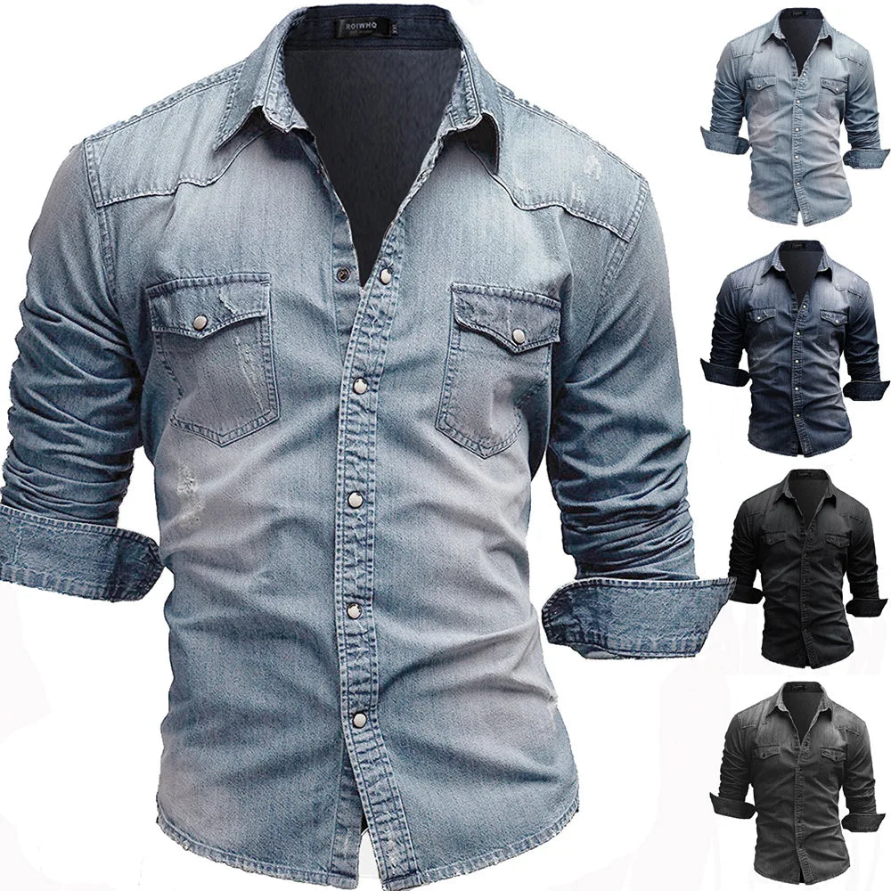 Chemise coton doux style cowboy - Boutique ÉclatsChic